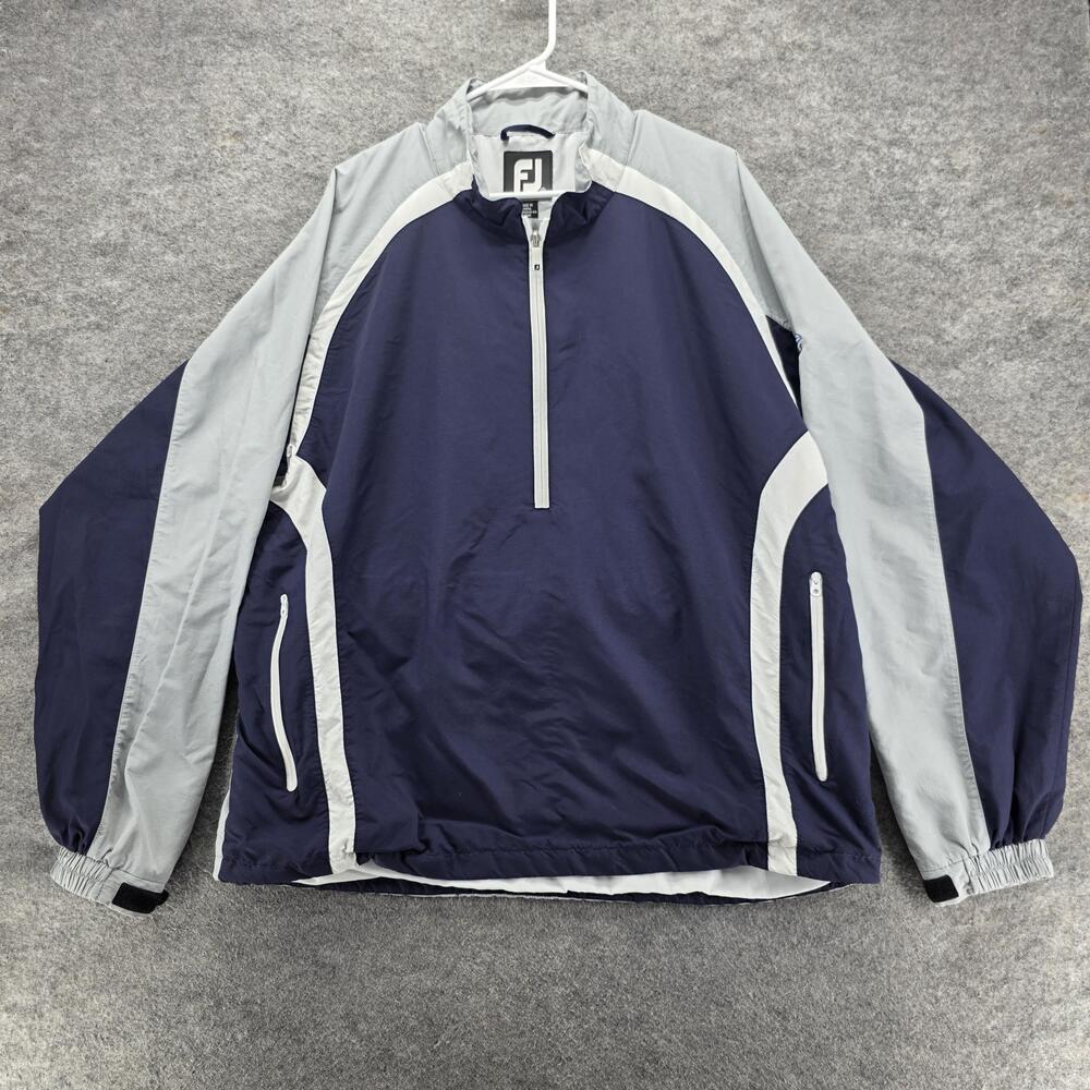 FootJoy Jacket Mens XL Blue Gray Quarter Zip ONW Golf Windbreaker Pullover